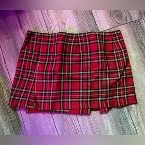 Red plaid Mini Skirt